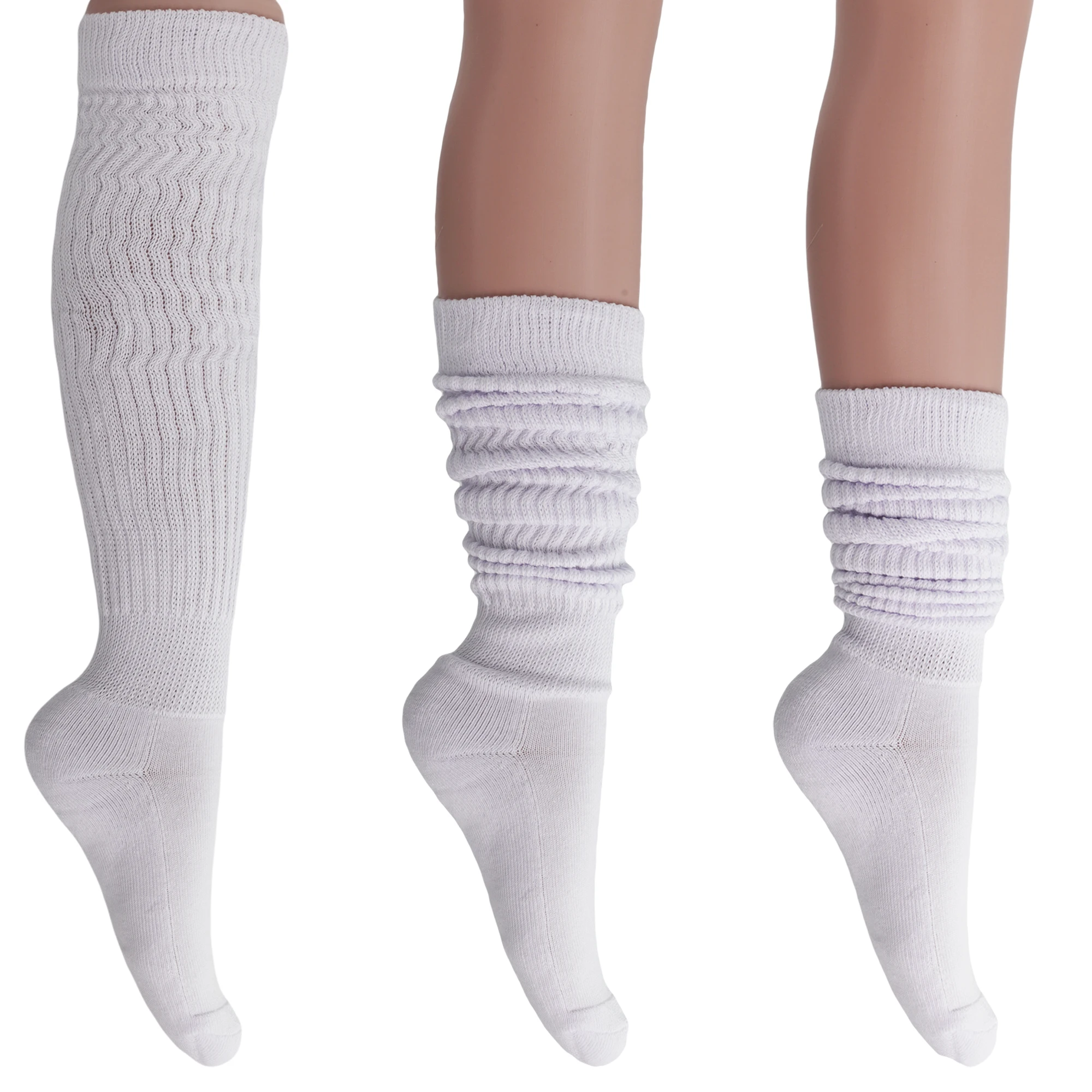 Slouchy Scrunch Cotton Slouch Socks for Women 80s Style 3 paia di scarpe taglia da 5 a 10