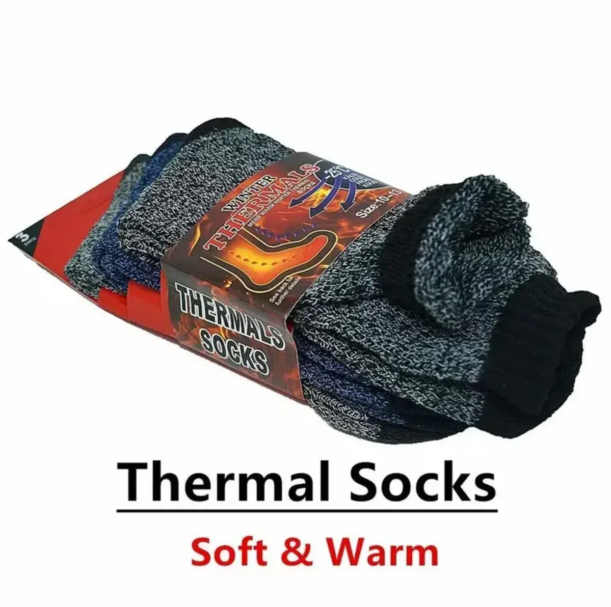 Men Winter Socks Thick Thermal Insulated Boots Heated Sox For Cold Weather Outdoor Activities