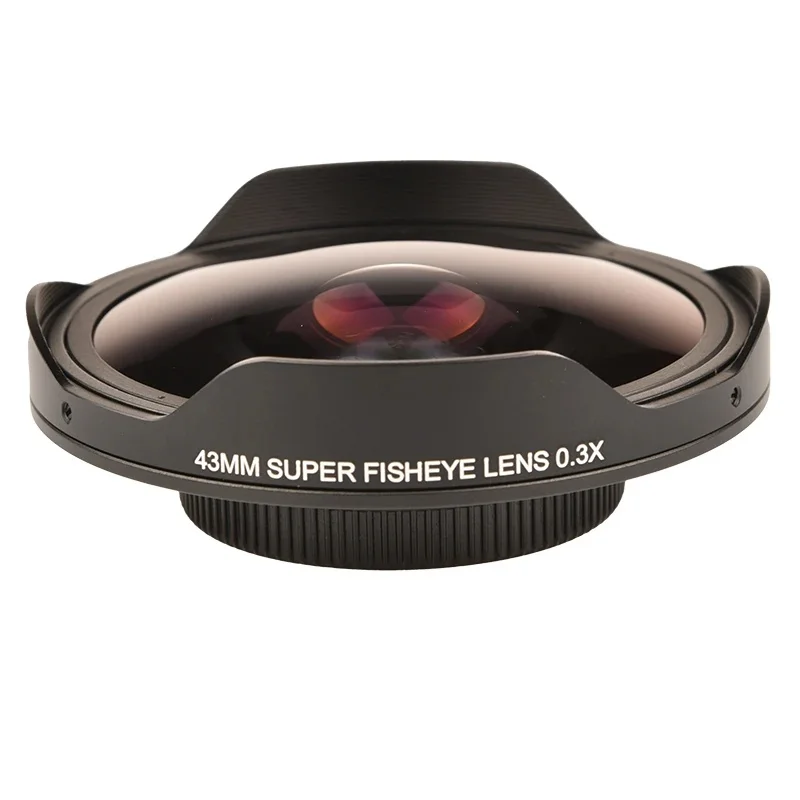 Veledge 0.3X Hd Ultra Fisheye Lens Adapter 37Mm/43Mm Fisheye Wide Lens Met Kap Alleen Voor Video camera 'S Camcorders - afbeelding 2