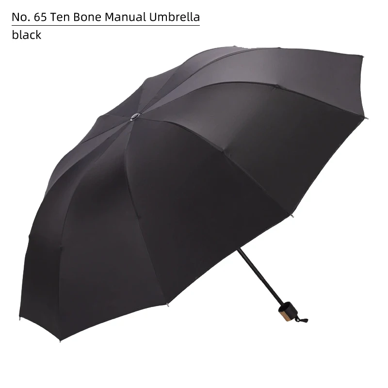 

No. 65 Ten Bone Manual Umbrella，Men's Umbrella，wind and water resistant umbrella，rain umbrella，Folding umbrella