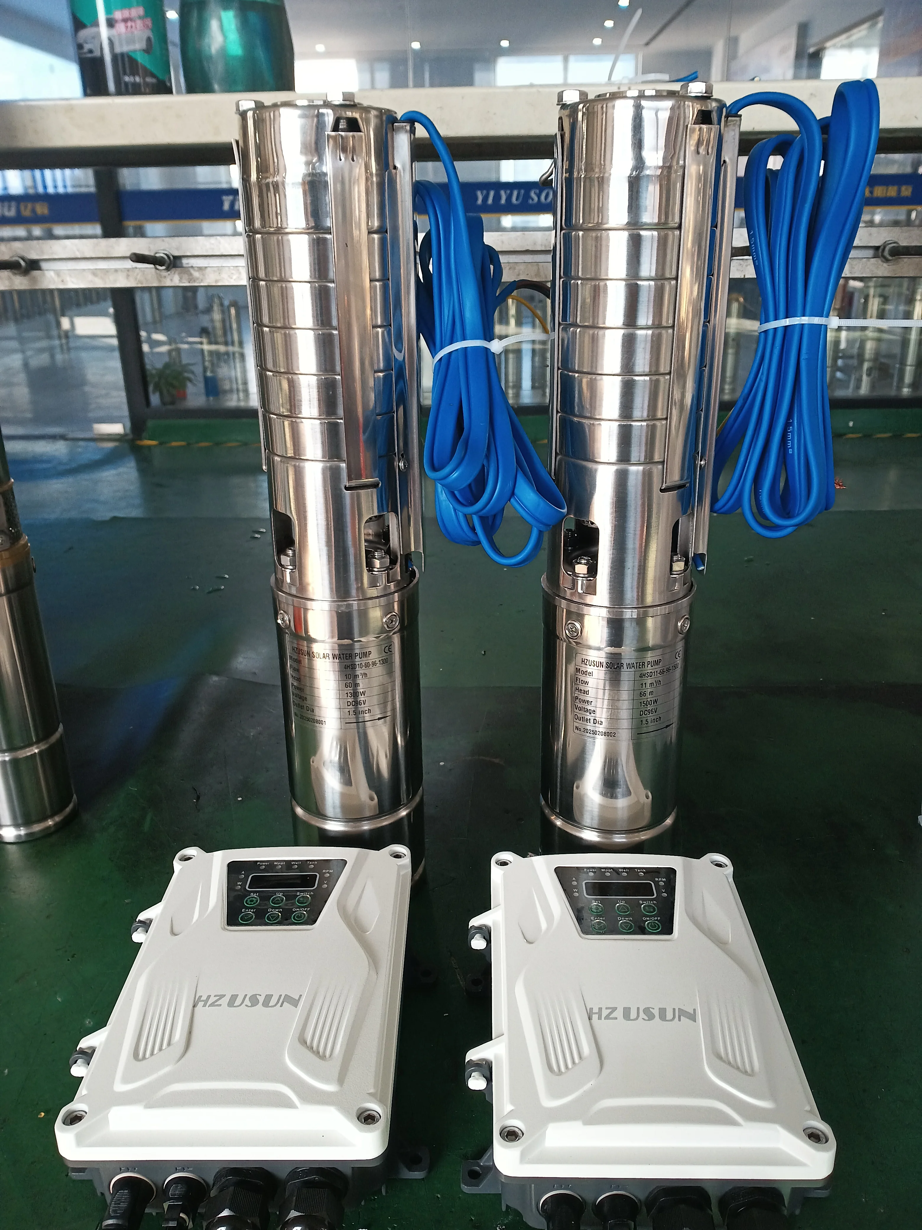 HZUSUN DC Solar Pump High Flow Solar Submersible Pump for Irrigation System 1.5 HP Shallow Well Off Grid Solar Water Pump Kits
