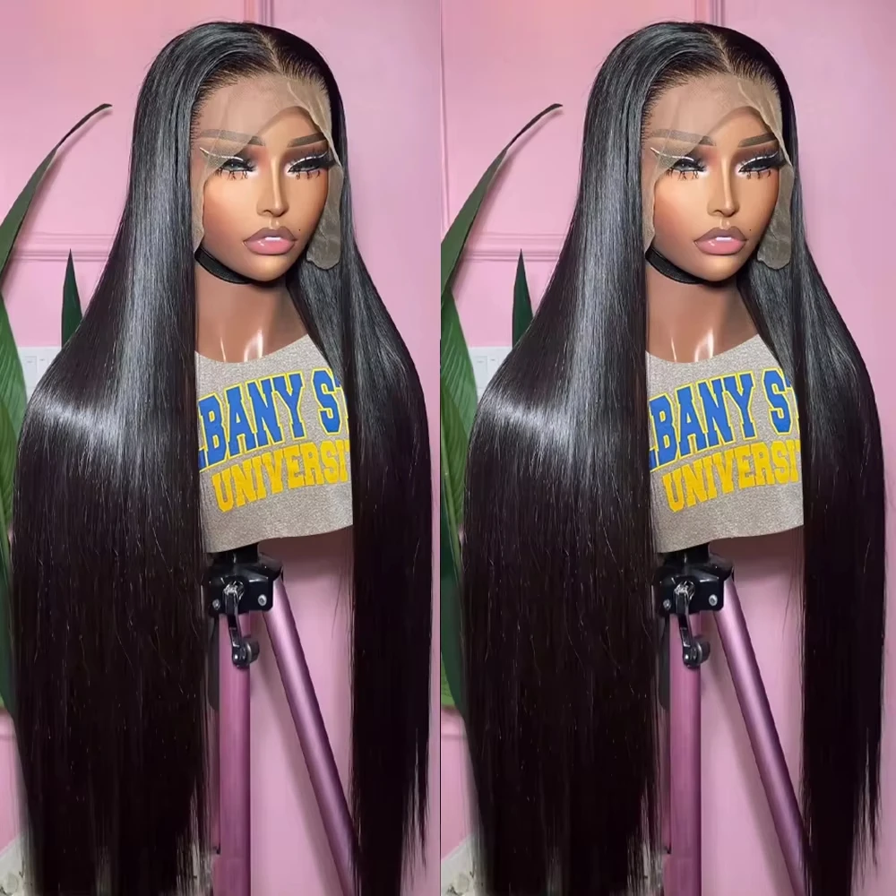 

300 Density Bone Straight 40 42 Inch 13X6 HD Lace Front Wigs Human Hair Black Wig Brazilian Remy 13x4 Lace Front Wig For Women