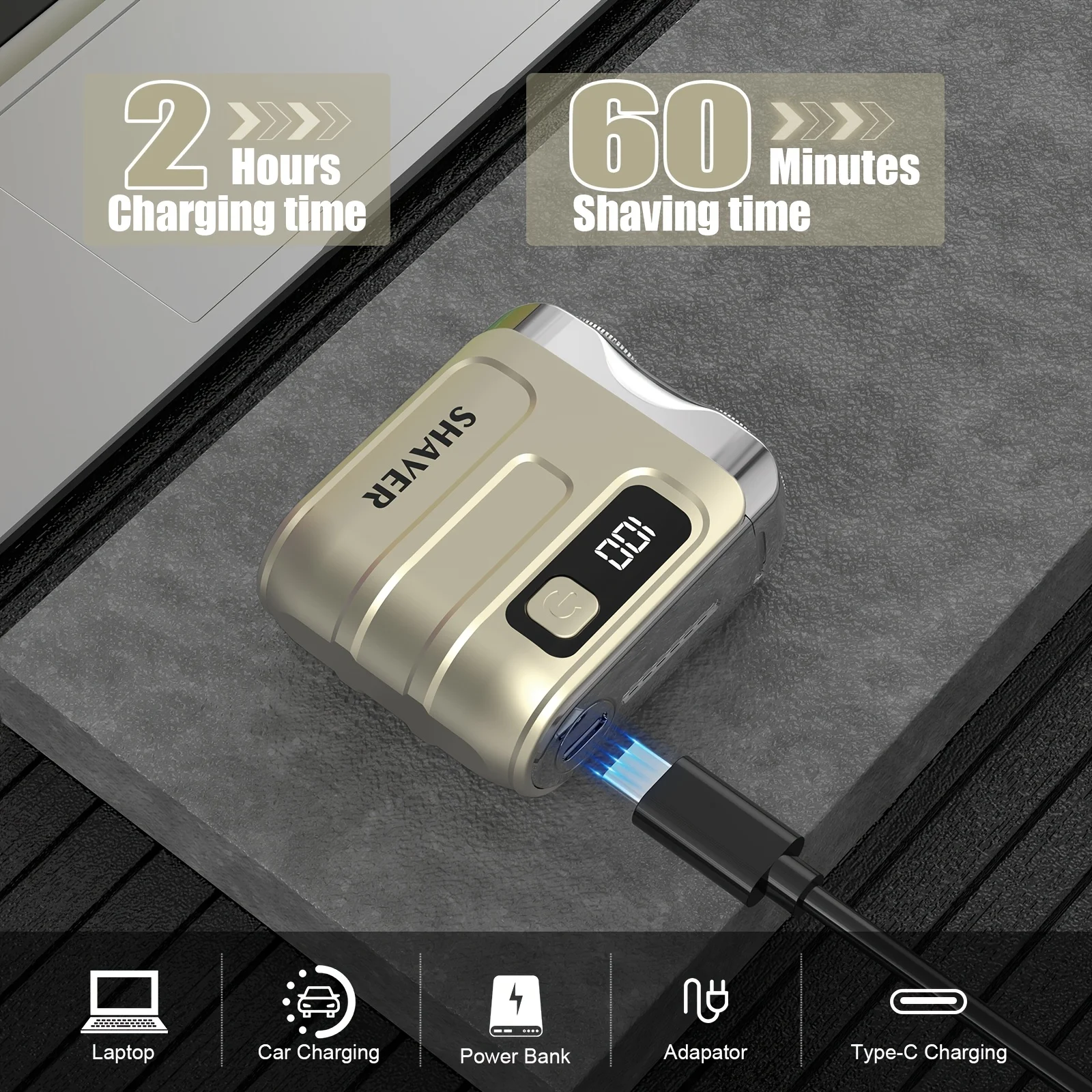 ماكينة حلاقة كهربائية محمولة للرجال بشفرة مزدوجة عائمة إصدار صغير هدية عيد الميلاد أفضل خيار متوفر بأربعة ألوان