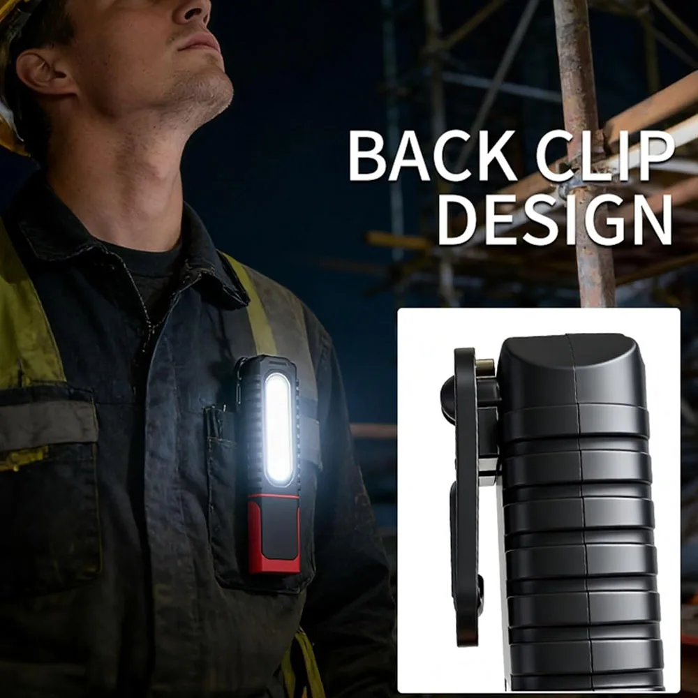 

RGB Tactical Flashlight with Magnetic Base Motion Sensor Headlamp 180° Rotating LED Light Rechargeable Hands-Free Lamp Camping