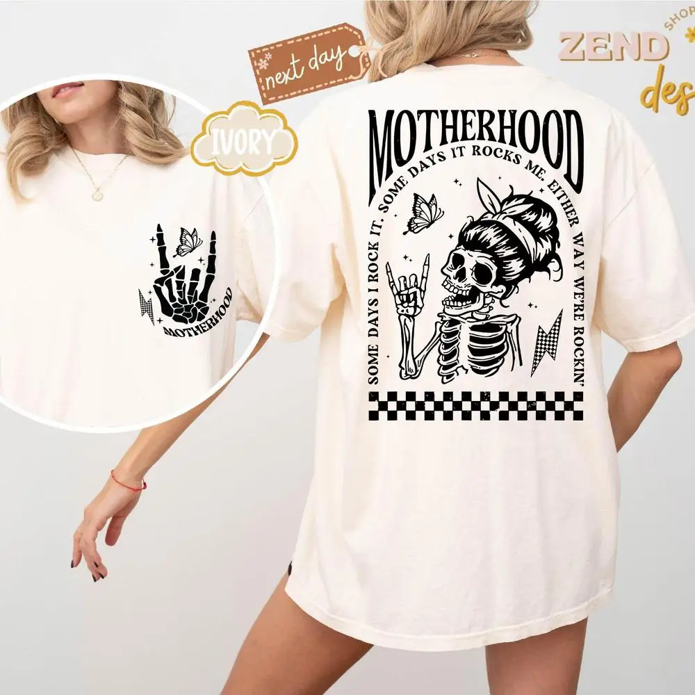 Vrouwen Katoenen T-shirt Moederschap Soms Ik Rock Het Soms Het Rotst Me Shirt Korte Mouw Mode Crop Tops