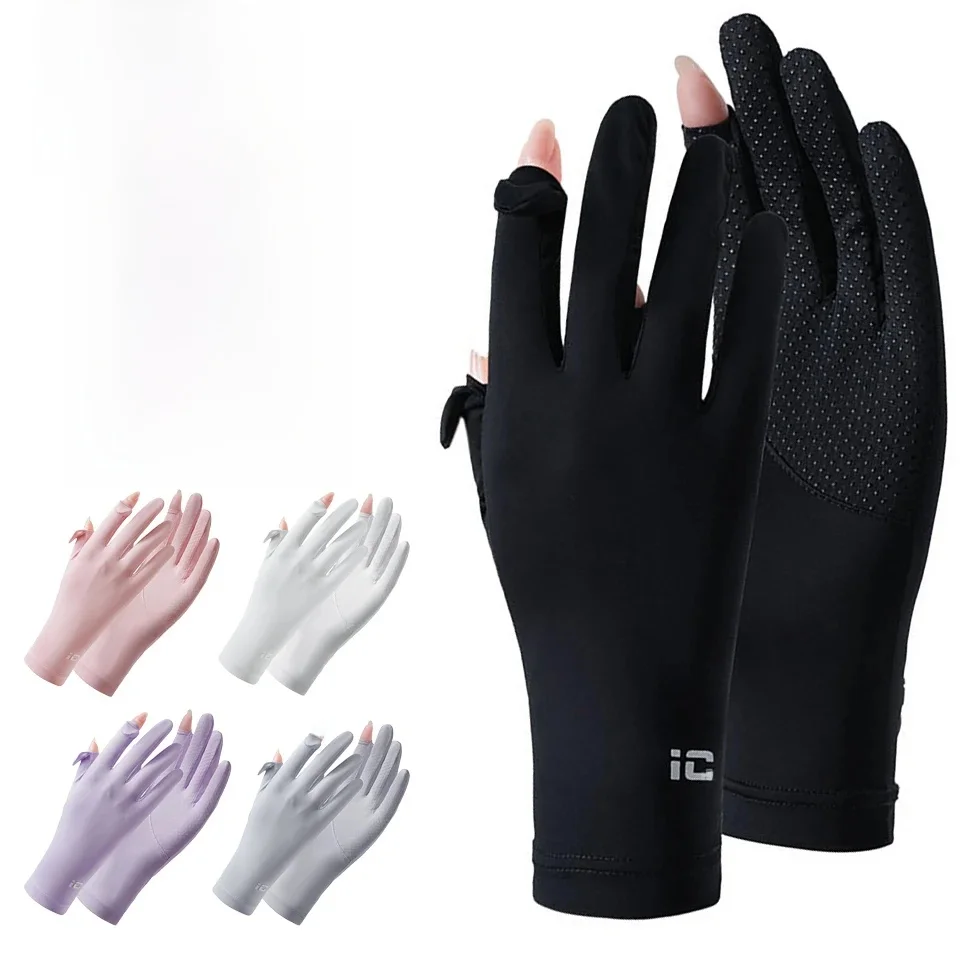 AliExpress GTUBIKE Sun-protective Gloves Outdoor Cycling Silicone Anti-slip Touch Screen Breathable Expose Fingers Gloves For Women