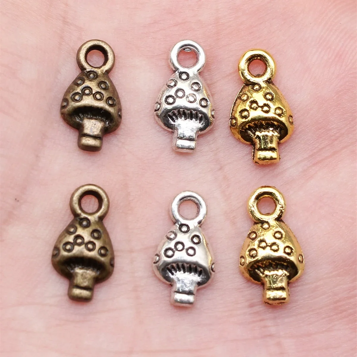WYSIWYG 40 sztuk 13x7mm 3 kolory grzybów Charms do wyrobu biżuterii — zdjęcie 2