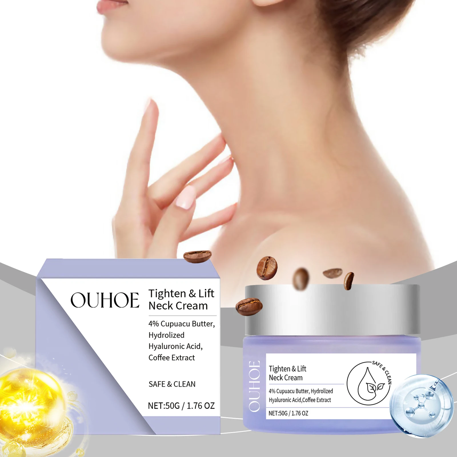 

OUHOE Moisturizing Neck Cream for Neck Skin Moisturizing Care Diminishing Fine Lines Moisturizing Tender Smooth Neck Cream