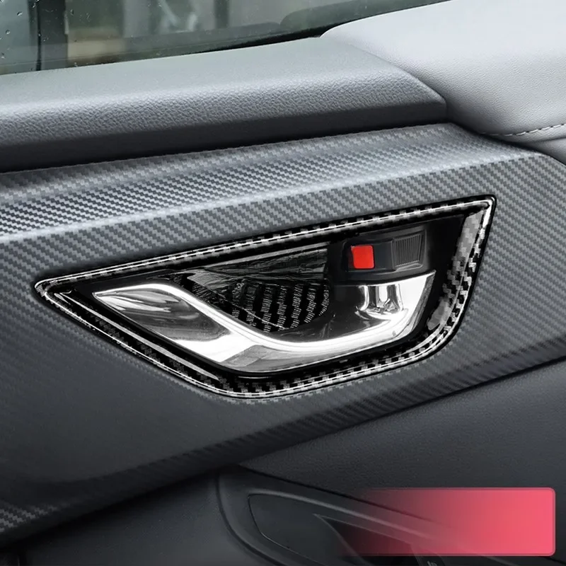 Carbon Fiber Interior Door Handle Surrounds Trim For Subaru Crosstrek Impreza GU 2024 2025