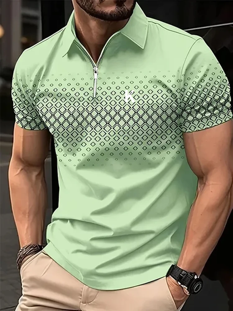 Men's Golf Shirt Polo Shirt Casual Quarter Zip Short Sleeve T Shirt Fashion Casual Zipper Summer Spring Regular Fit Golf Shirt image 5