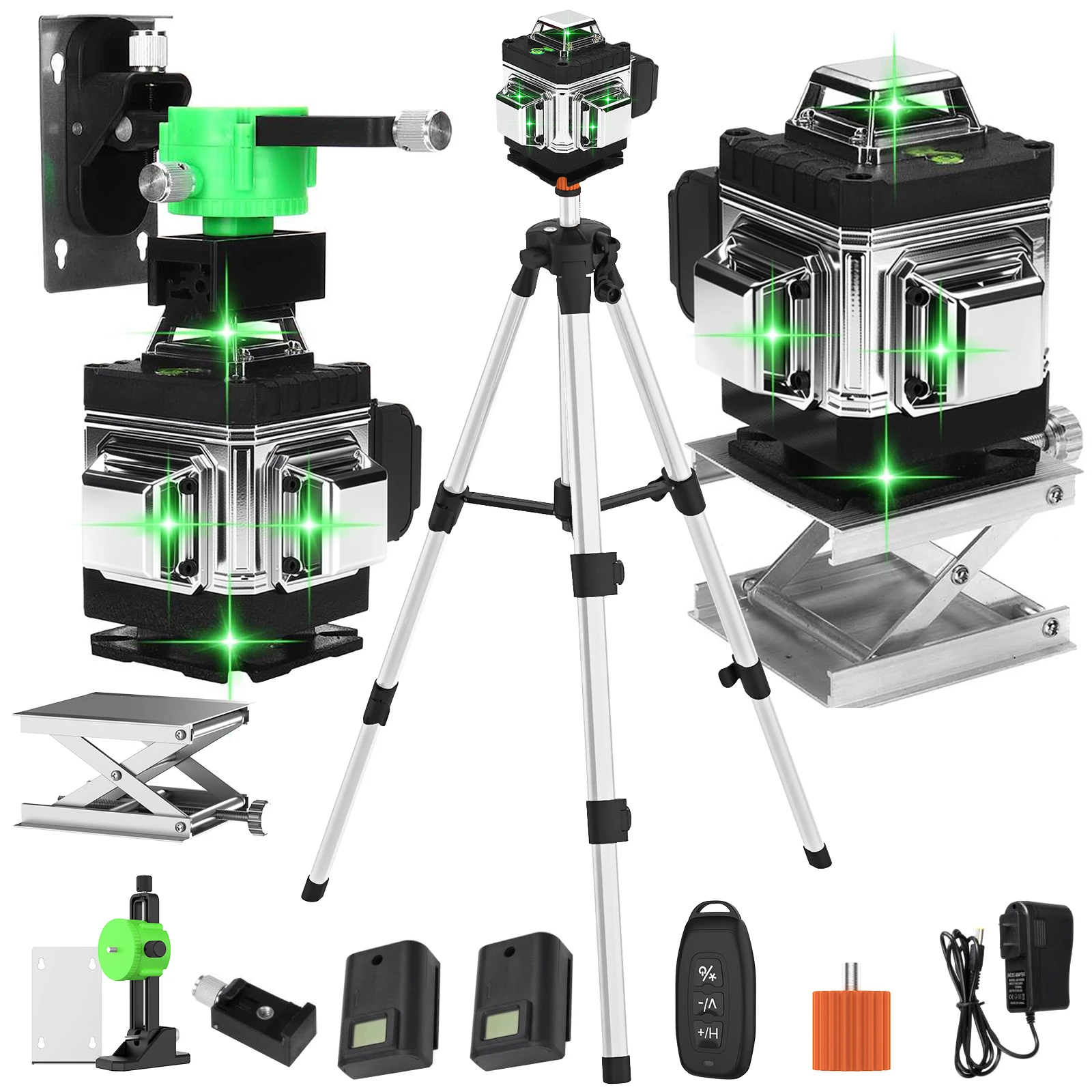 16 خطوط ثلاثية الأبعاد مستوى الليزر الخط الأخضر التسوية الذاتية 360 مستوى الليزر الأفقي والرأسي أدوات البناء المهنية هدية