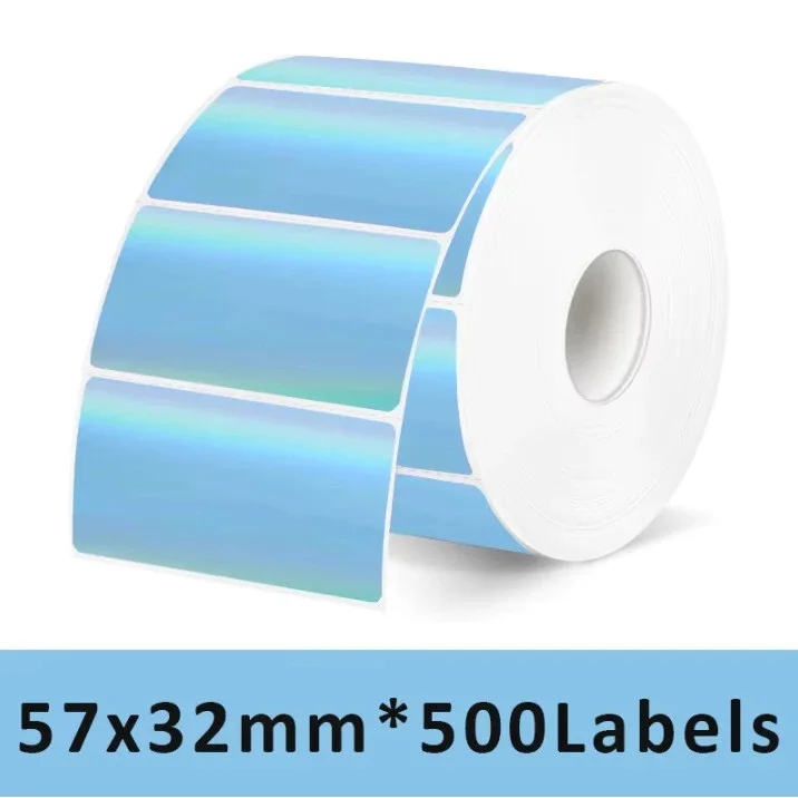 VOOR Phomemo 241BT 246S D520 50mm-150mm LABEL Holografisch Zilver Laser Goud Gradiënt Bedankt Kaart sticker voor LOGO Barcode Birthda