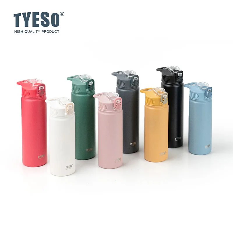 TYESO®8771C/8770C 600ML/750ML Vacuum Insulated Mug with Straw Keep Cool Keep Hot Sports Outdoor Water Bottle