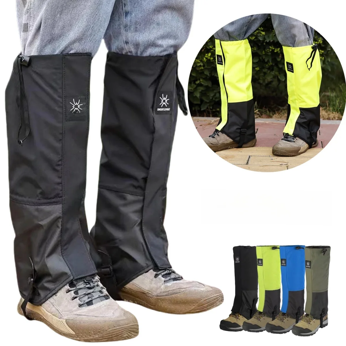 1 paire de guêtres imperméables pour ski en plein air, Camping, randonnée, escalade, Tube haut, neige, coupe-vent, Trekking, bottes du désert