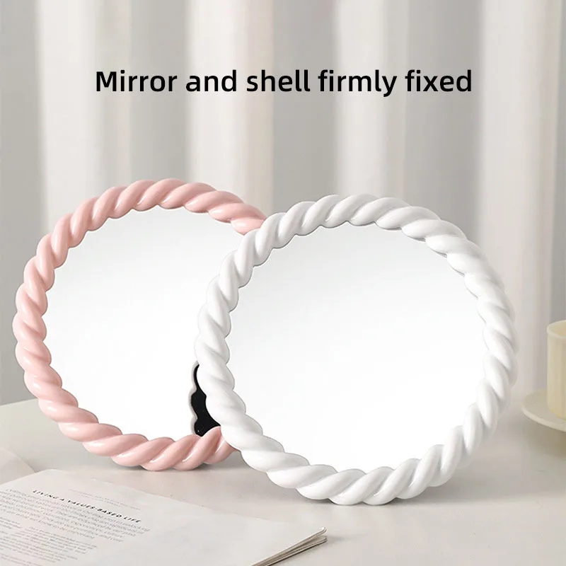 Espelho de maquiagem estilo creme de plástico espelho de mesa espelho móvel hd espelho de vestir portátil espelho de beleza