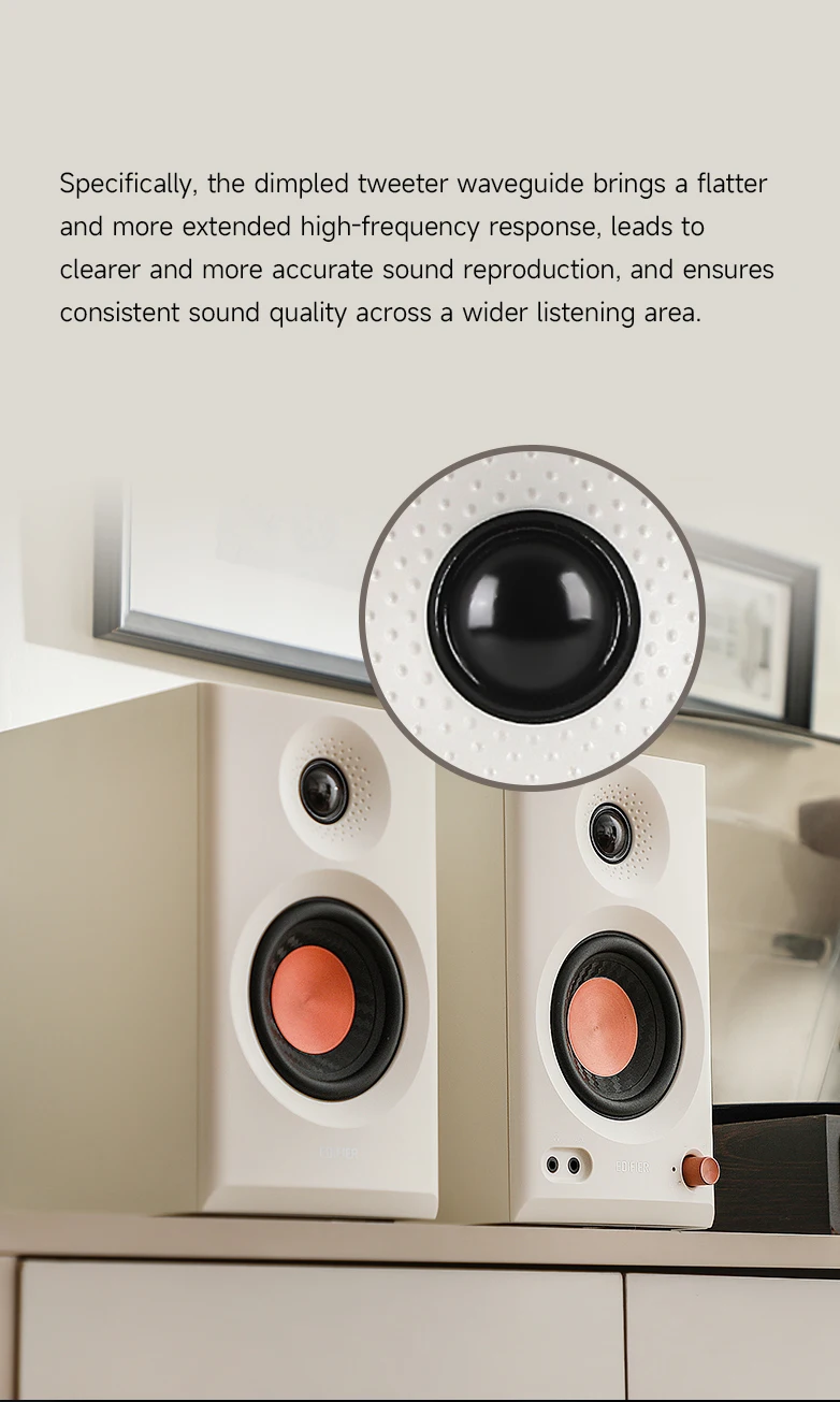 Edifier MR3 Aktive 2.0 Studio-Monitorlautsprecher Bluetooth 5.4 36W RMS Hi-Res Audio 3,5 Zoll Treiber Multi-Eingang – Detail 5