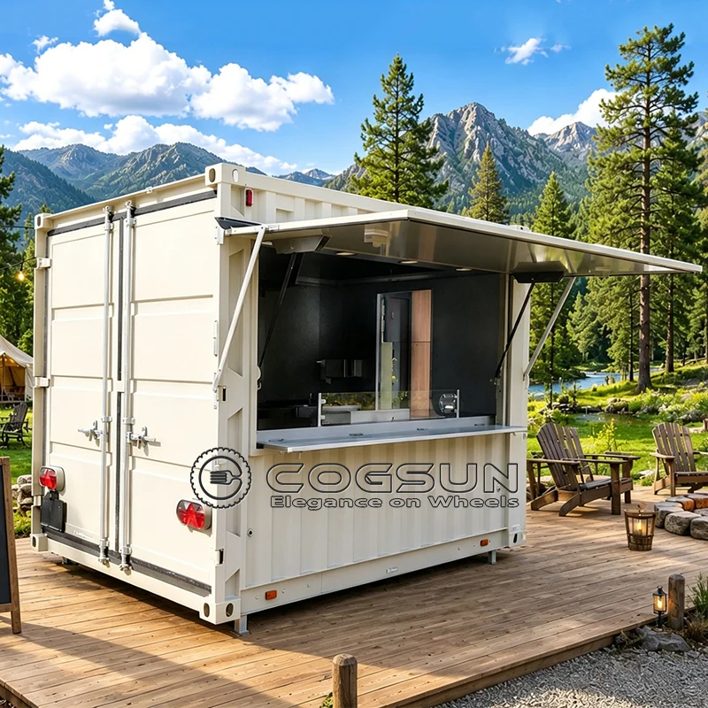 COGSUN Custom Container Outdoor Mini Trailer Luxury New Model Pop-up Container Kitchen Restaurant Ice Cream Truck