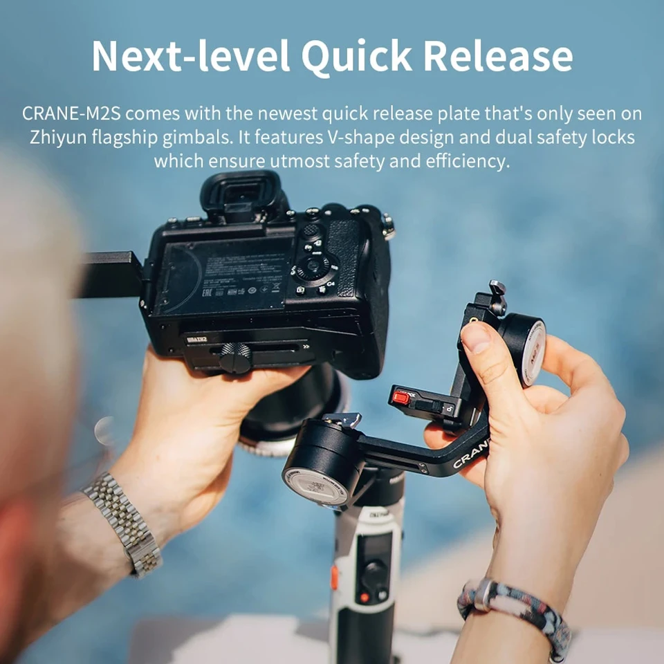 Zhiyun CRANE M2S 3-Axis Anti-Shake Handheld Camera Gimbal Stabilizer Compatible with Mirrorless Camera Actioncams Smartphone