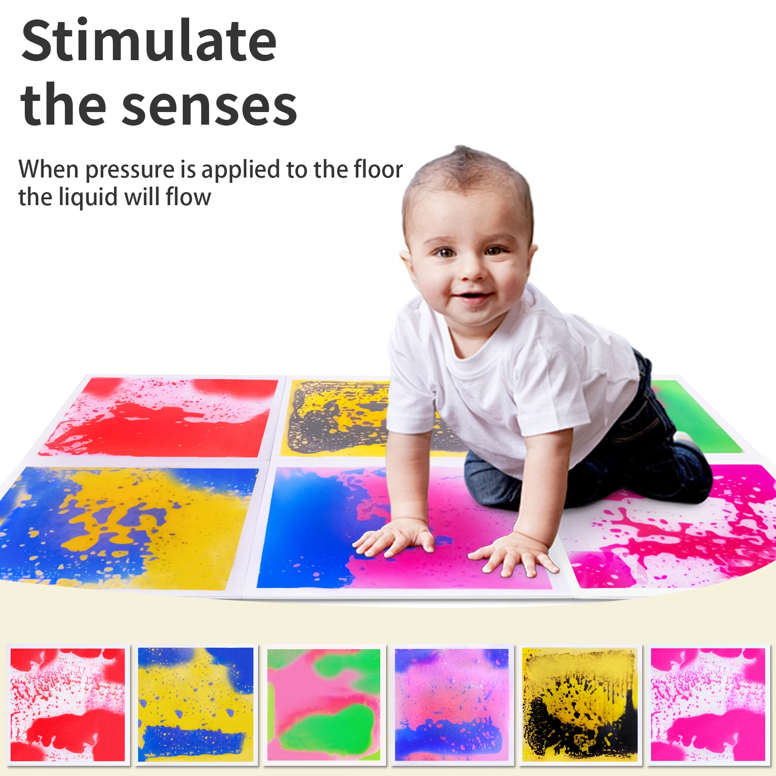 Paneles de suelo sensoriales para niños pequeños, centro de educación temprana, aprendizaje interactivo, Material EVA suave, seguridad para niños, 6 uds.