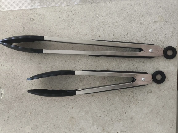 Stainless Steel Kitchen Tongs with Silicone Tips 7/9/12Inch Food Silicone Tongs for Meat BBQ Salad Bread Frying Serving Baking photo review