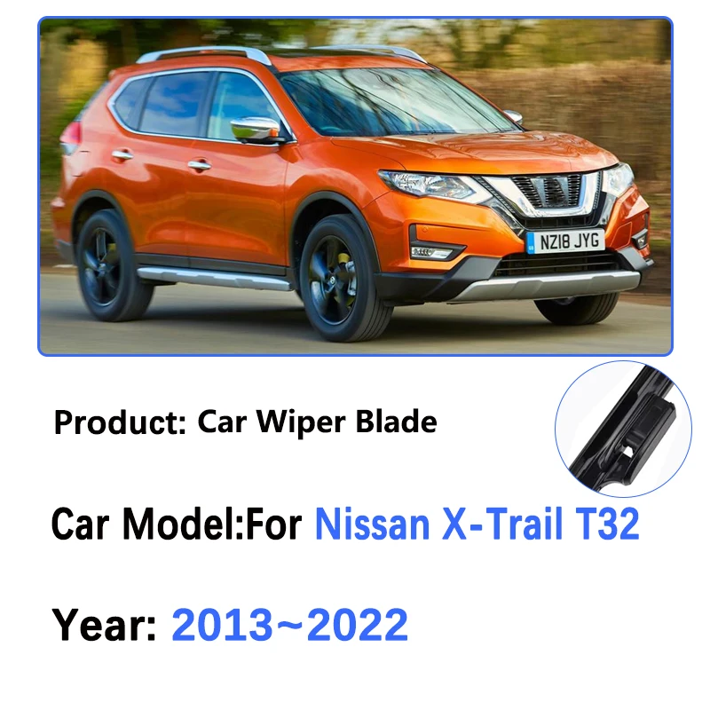 Front Wiper Blades For Nissan X-Trail T32 2018~2022 X Trail XTrail Double Rubber Window Windshield Windscreen Car Accessories