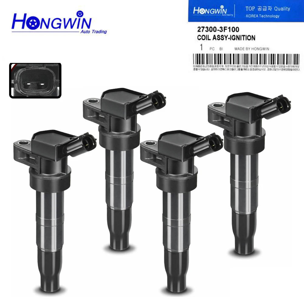 27300-3F100 4PCS Ignition Coil Plug For Hyundai Tucson Sonata Kia Optima Sorento Sportage C1667 UF-611 27300 3F100 273003F100