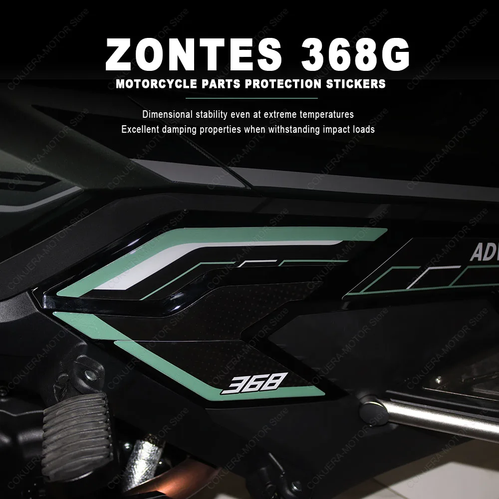 for ZONTES 368G 368G Motorcycle Accessories Passenger seat protection sticker 3D Epoxy Resin Protection Stickers