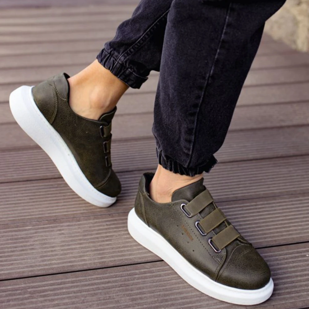 FOH Store Men Women Shoes GREEN Color Non Leather Elastic Band 2023 Spring and Fall Seasons New Fashion Casual Breathable Sneakers Suits Comfortable Solid Sole Office Fashion Wedding Walking Lightweight 253