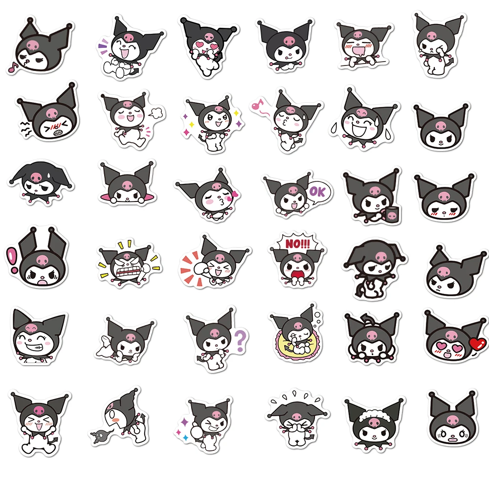 10/30/50/100PCS Kawaii Sanrio Kuromi Stickers Toy Funny Decals DIY Laptop Guitar Wall Stationary Cartoon Sticker Kids Toys Gift