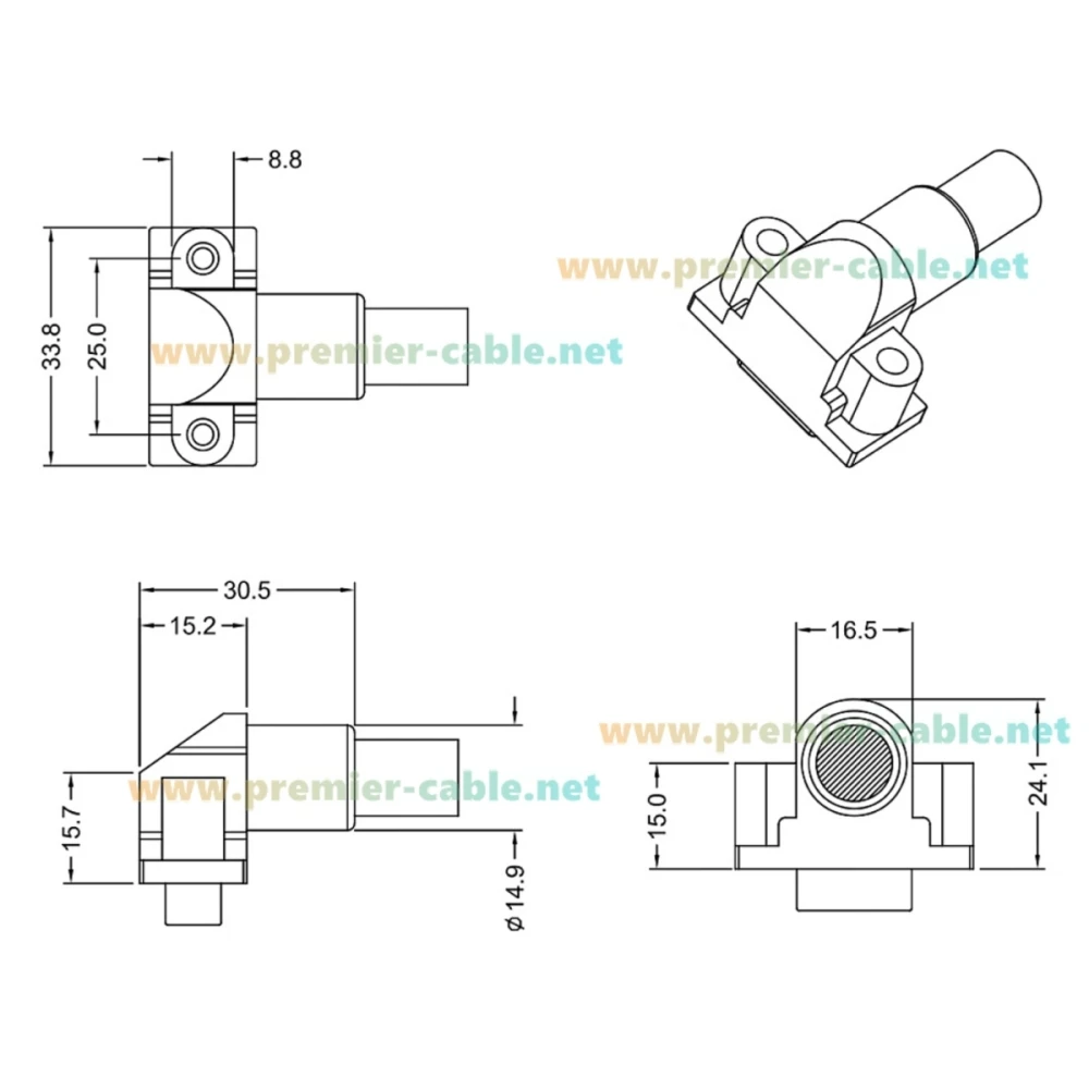 Abgewinkeltes Ultra-Slim-VGA-Kabel 90 Grad HD15 Stecker auf Stecker SVGA-Videokabel 1080P Full HD für PC, Laptop, Monitor, Projektor – Detail 2