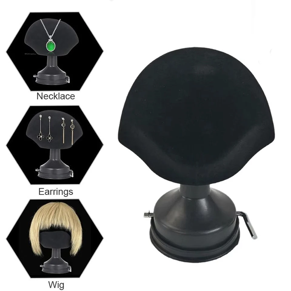

Black Foam Wig Toupee Holder Mannequin Head with Sucker for Hair Block/Wig/Hairpiece/Toupee/ Jewelry Display