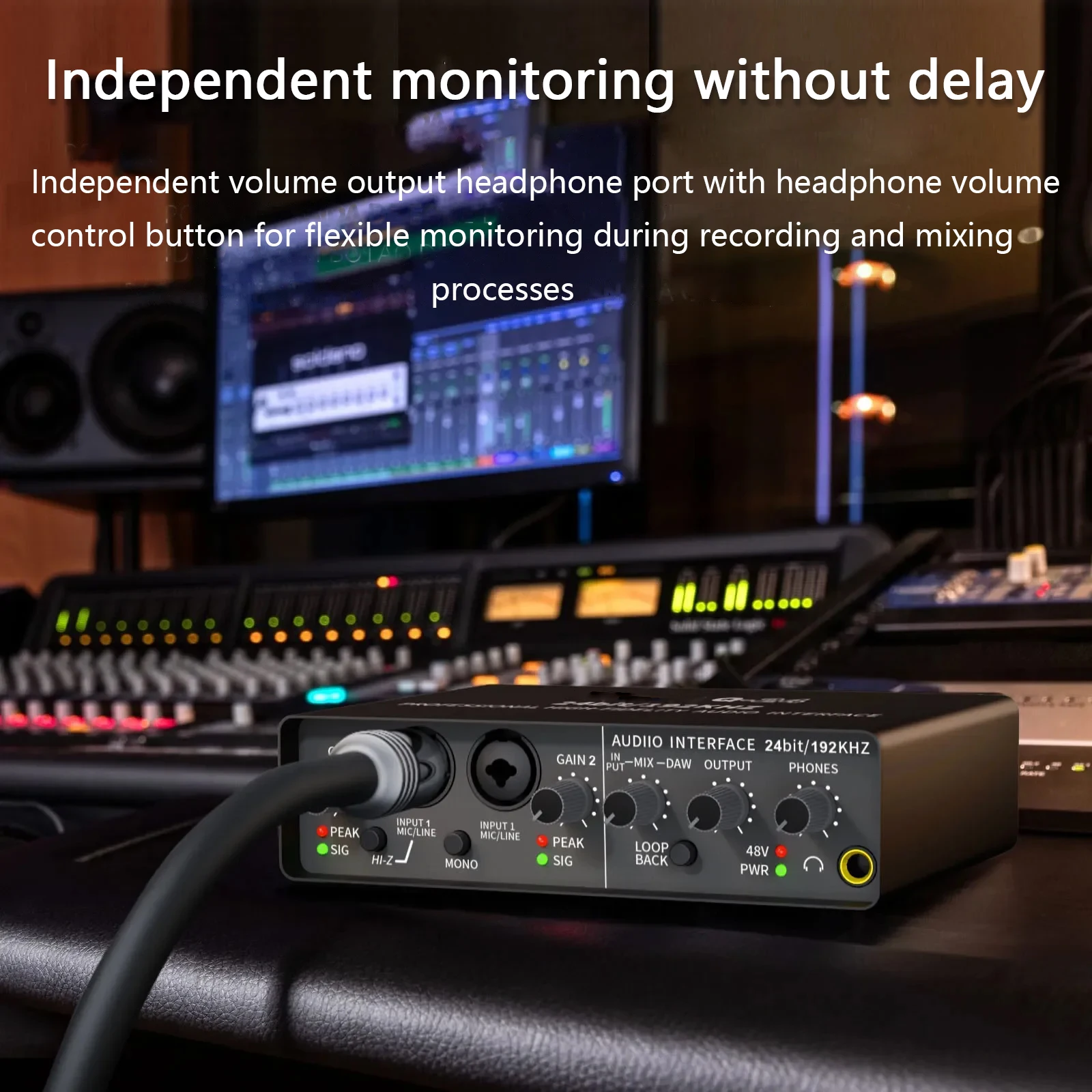 Antarmuka Audio USB 24Bit/192k - Studio Audio Interface With 48V Phantom ulasan dan harga