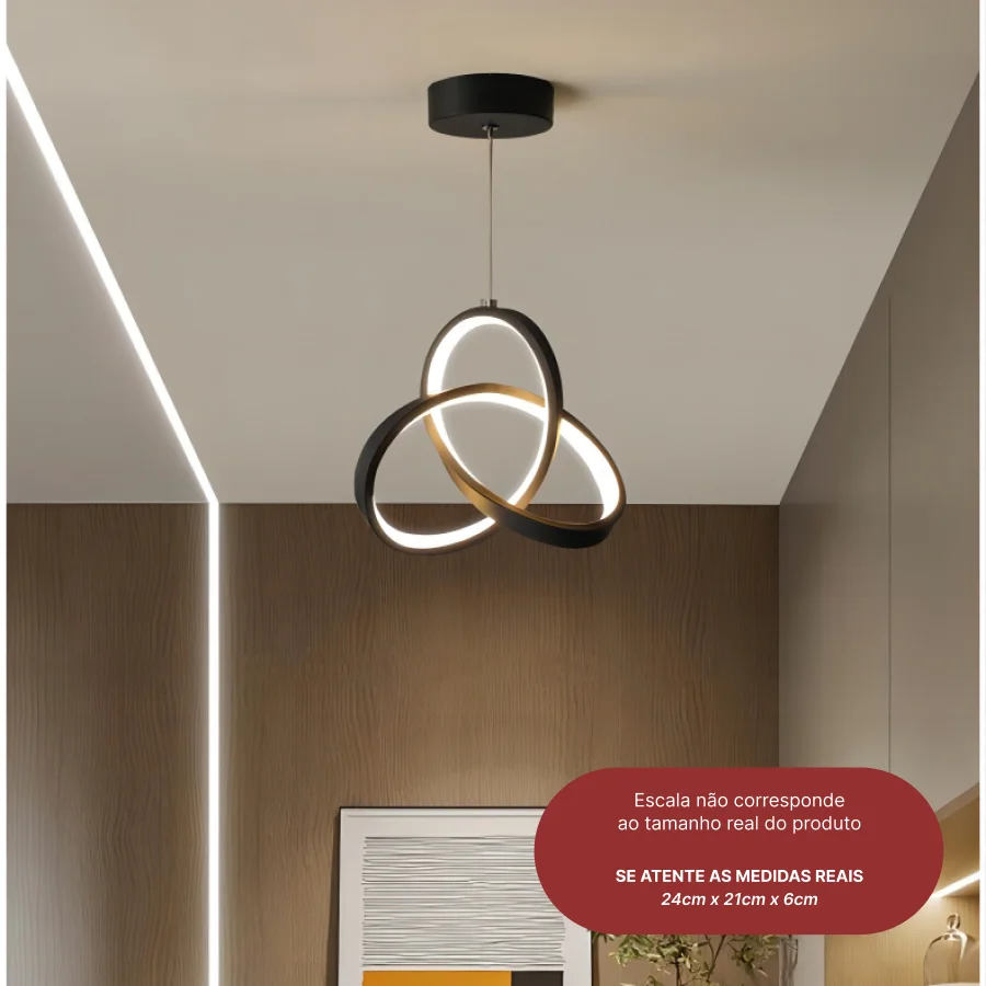 Luminária De Teto Pendente Led Moderna Lustre para Corredor Sala Quarto