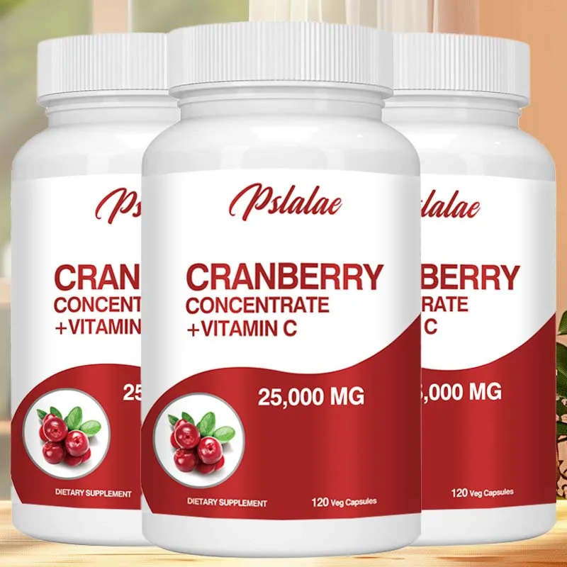 Cranberry Extract Supplement 25,000 Mg - Prostate Support, Aids Urination Contains Vitamin C and Vitamin E - 120 Capsules