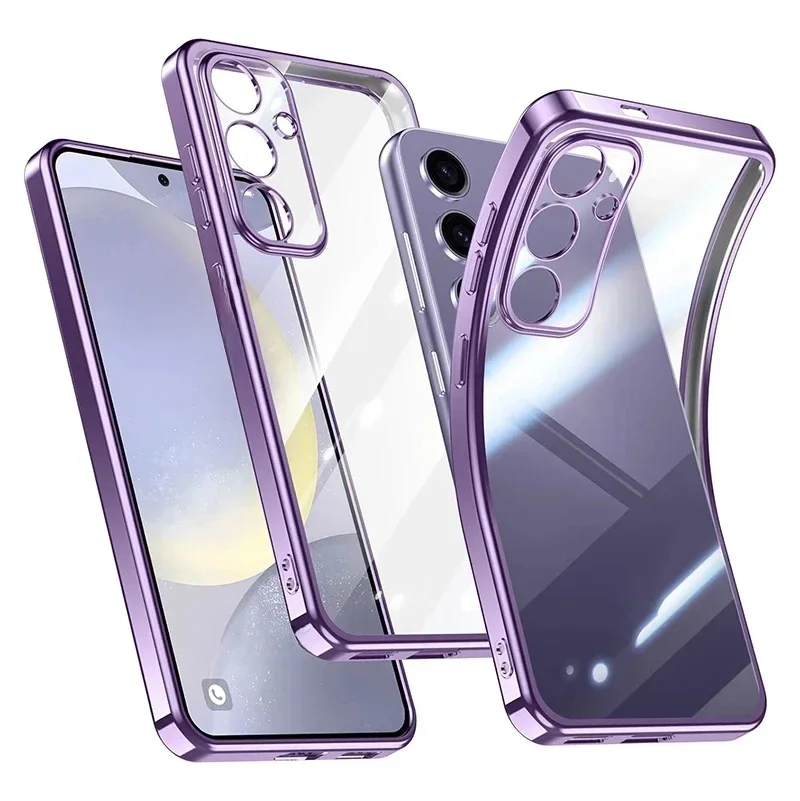Luksusowe, brokatowe, silikonowe etui ochronne na Samsung Galaxy S26 S25 FE S24 Ultra S23 S22 S21 Plus, przezroczysta, silikonowa obudowa z błyszczącym wykończeniem. — zdjęcie 2