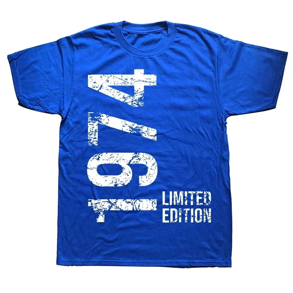 1974 Print Anniversary Tshirt Neck Short Sleeve Comfort Top 100% Cotton Men\'s And Women‘s Summer T-Shirt Fashion Trend T-Shirt