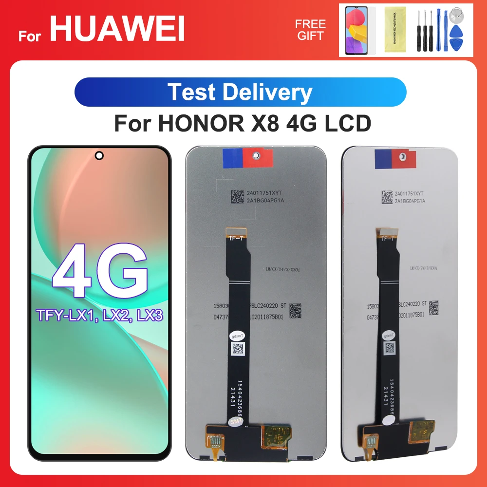 For HUAWEI Honor X8 4G 6.7''For  Honor X8 2022 TFY-LX1 LX2 LX3 LCD Display Touch Screen Digitizer Assembly Replacement