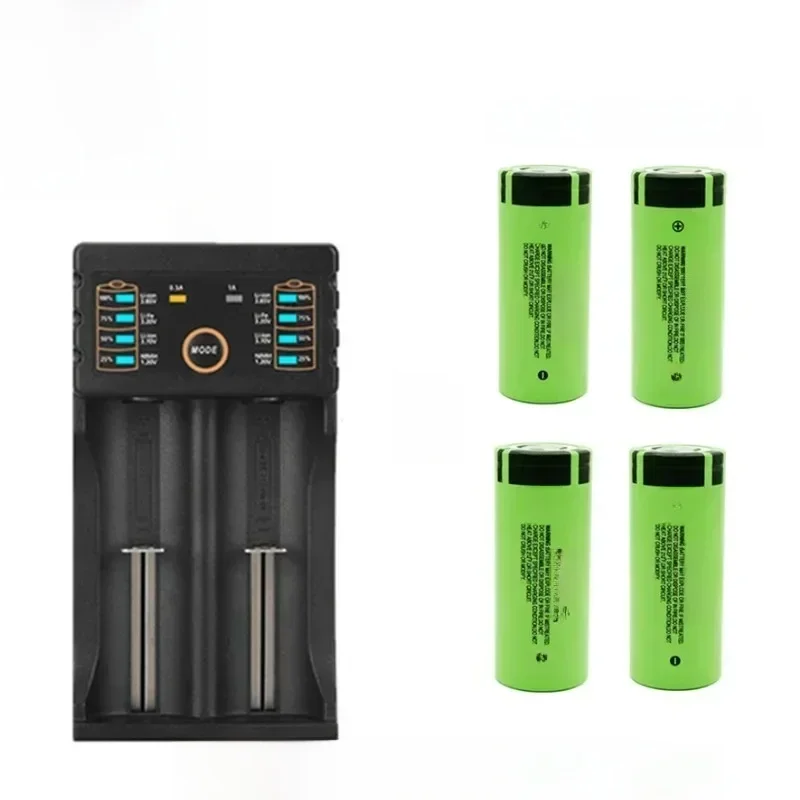 Batterie lithium-ion rechargeable 26650 originale de haute qualité, 5000mAh, 3.7V, 50a, pour lampe de poche LED 26650A + chargeur