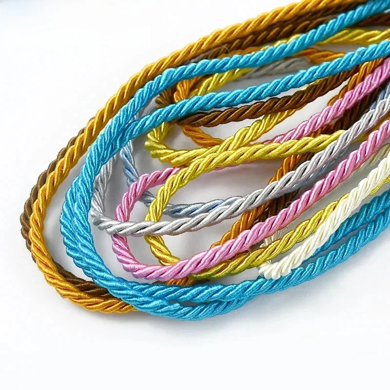 10-30 Meter 3mm Gedrehtes Geflochtenes Seil 3-Strang-Seil für Geschenkverpackung Tasche Box Dekorative Schnur Faden DIY Nähzubehör