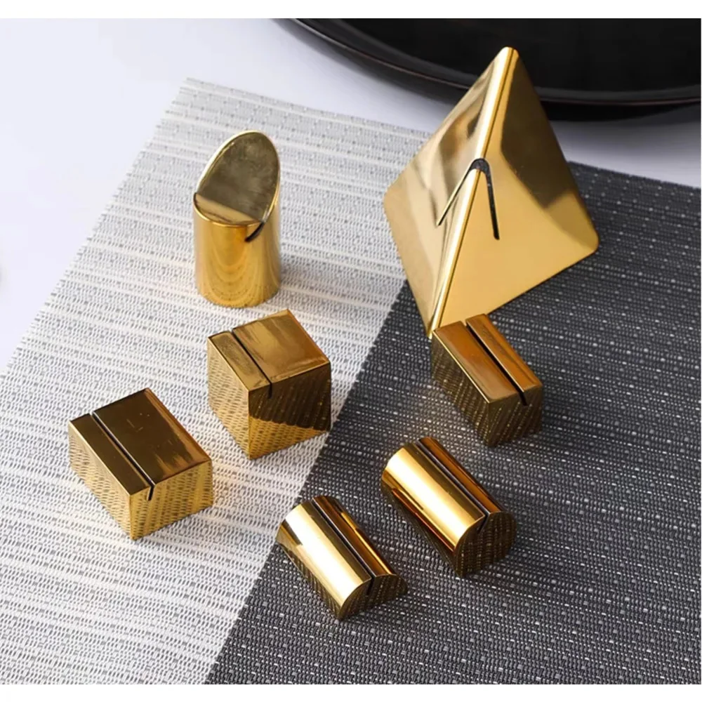 Porte-carte de Place de Table en acier inoxydable, porte-Photo, Clip de Table de fête de mariage, numéro de Menu, support de signe, présentoir