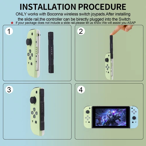 Imagen 2 del producto Mando de juegos Joycons para Nintendo Switch/OLED/Lite, Joystick inalámbrico Bluetooth con función de vibración Trubo Wake Up