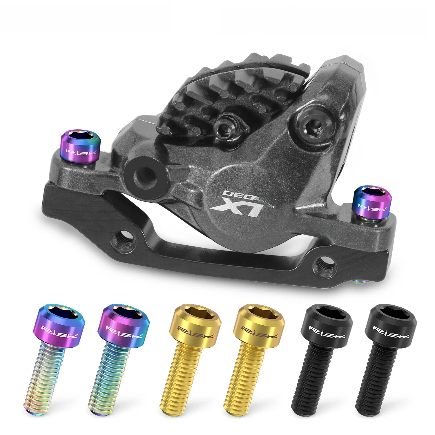 AliExpress NONE RISK 4PCS M6x16/18/20mm Bicycle Disc Brake Fixed Bolts with Washer Titanium Mountain Bike Brake Caliper Clamp