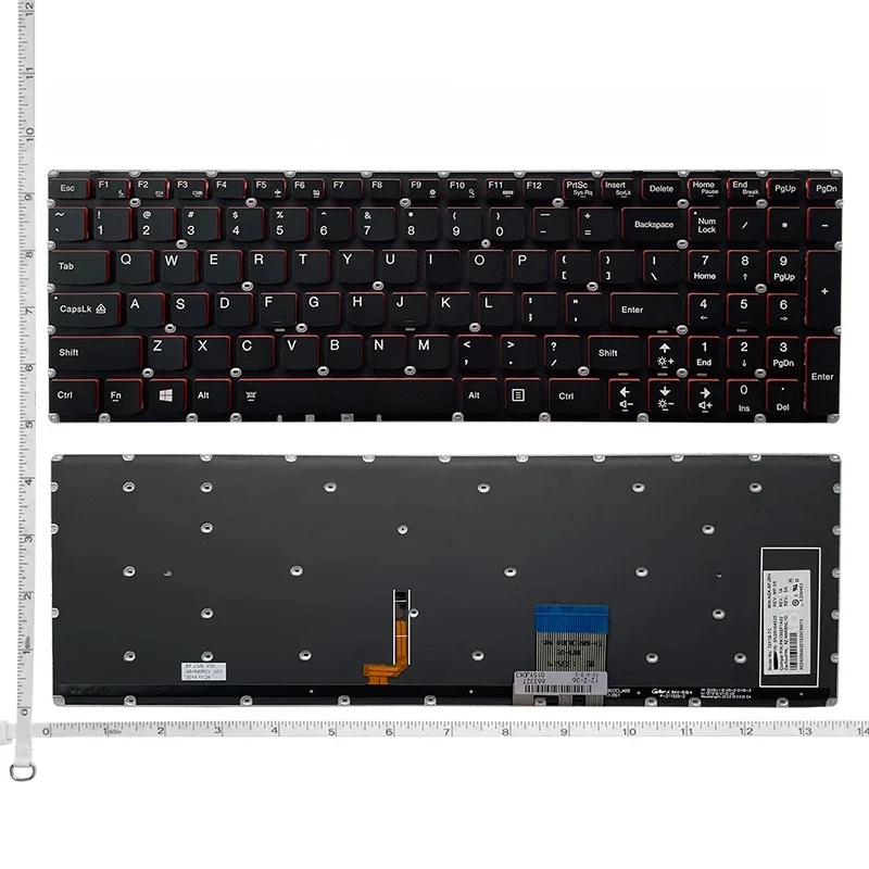 Klawiatura podświetlana RU/KR/US do laptopa Lenovo IdeaPad Y50-70 Y50-80 Y50P-70-ISE Y50P-70-IFI Y50-70AS Y50-70AM U530 U530T U530P-IFI — zdjęcie 2