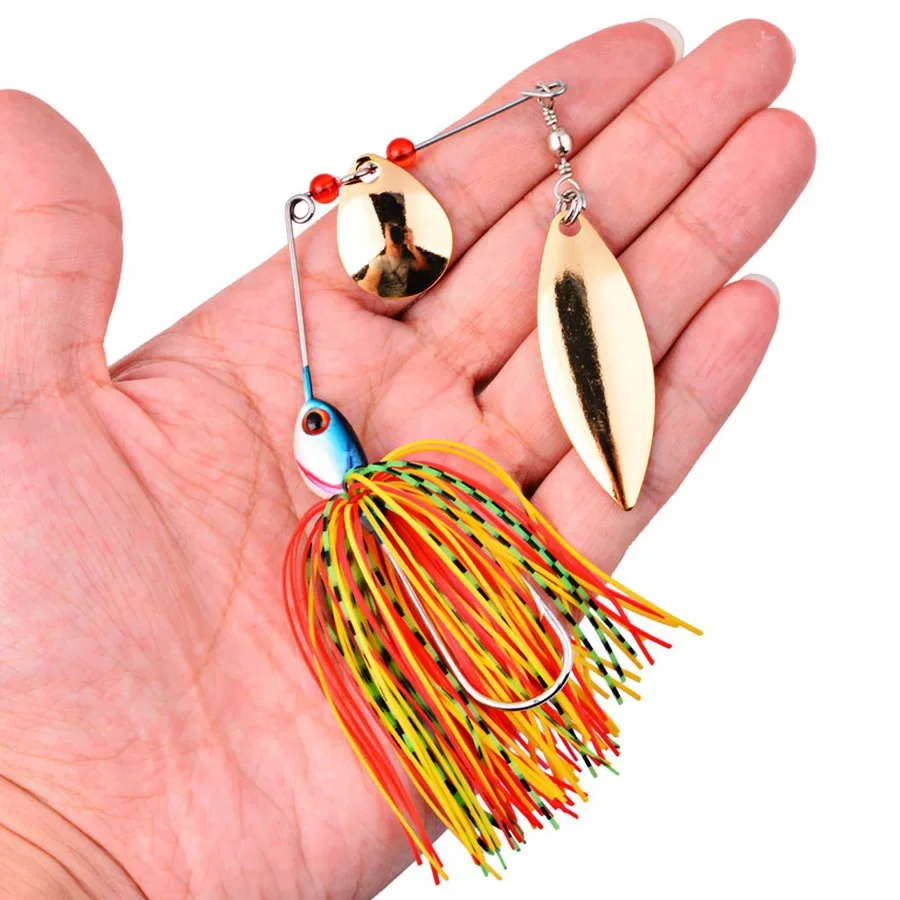 1PC leurre de pêche Wobblers leurres Wobbler Spinners cuillère appât pour brochet pêche attirail tous les appâts artificiels paillettes métalliques Spinnerbait