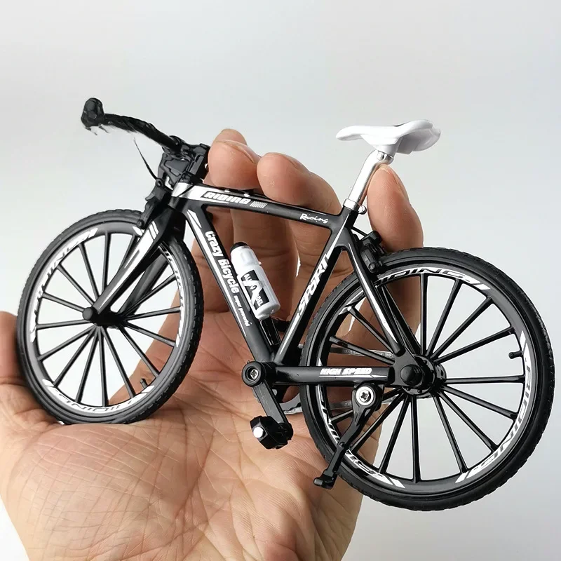 AliExpress Crazy Magic Finger Bike Alloy Bicycle Model 1:10 Simulation Bicycle Bend Road Mini Racing Toys Adult Collection Gifts