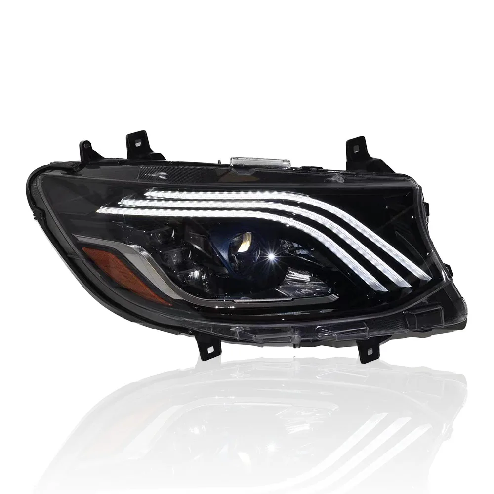 Pair Of Car Headlight Assembly For Benz Sprinter 2019 LED Flowing Water Flicker Plug and Play Head Lamp DRL Front Headlights