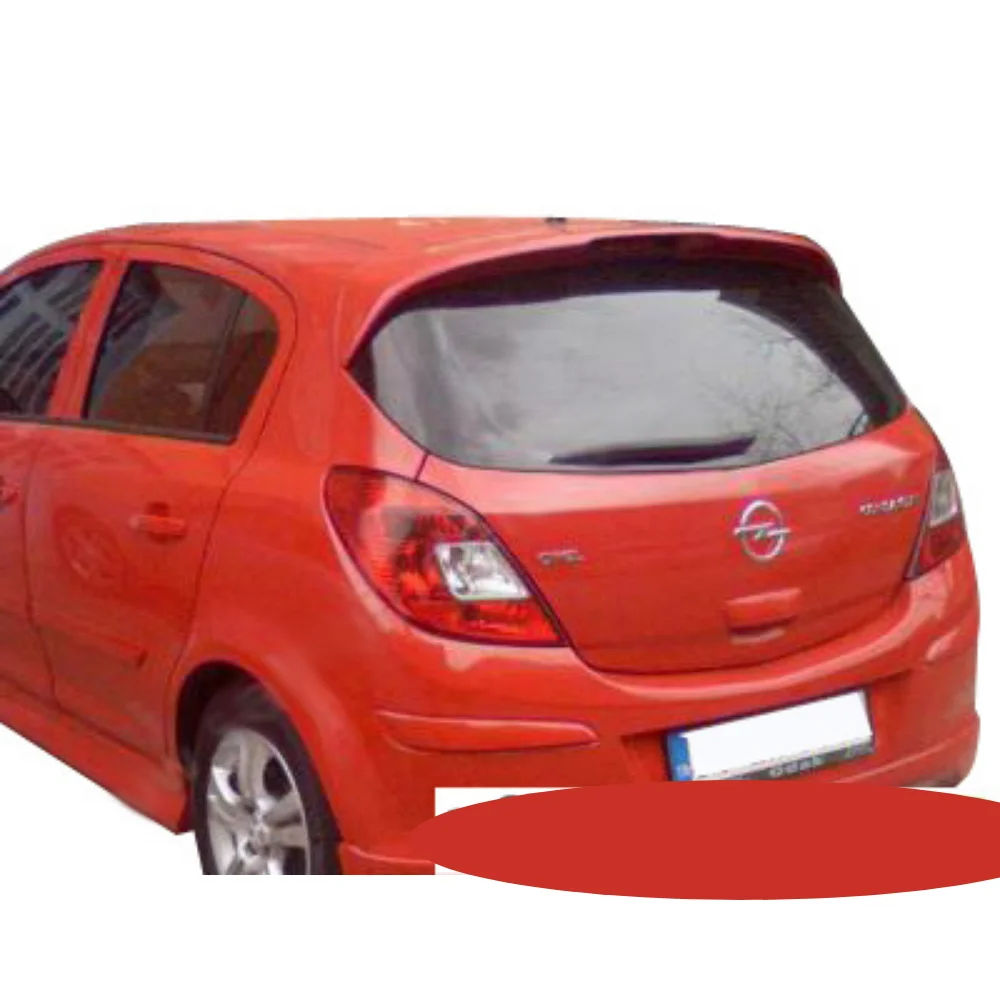 For Opel Corsa D  Glass Top Spoiler Fiber Material Rear Roof Spoiler Wing Trunk Lip Car Styling Competible Tuning Parts