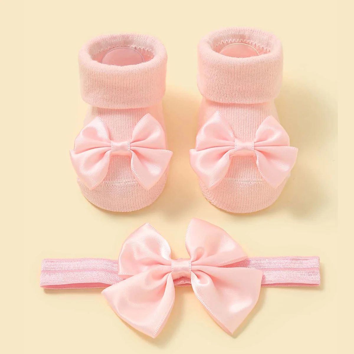 Anti slip socks+headband,comfortable,breathable,sweat wicking cotton socks,Baby Girls Bow Headband & Bow Toddler Socks Gift Set