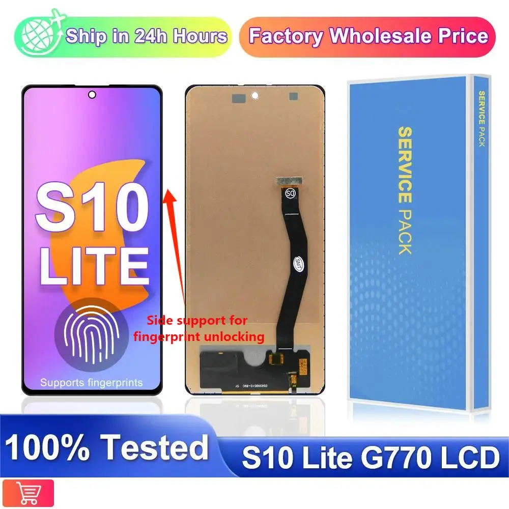 6.7\'\'  Amoled TFT S10 Lite LCD For Samsung S10 Lite Display For Samsung S10 Lite G770F SM-G770F/DS Touch Screen Digitizer +Frame