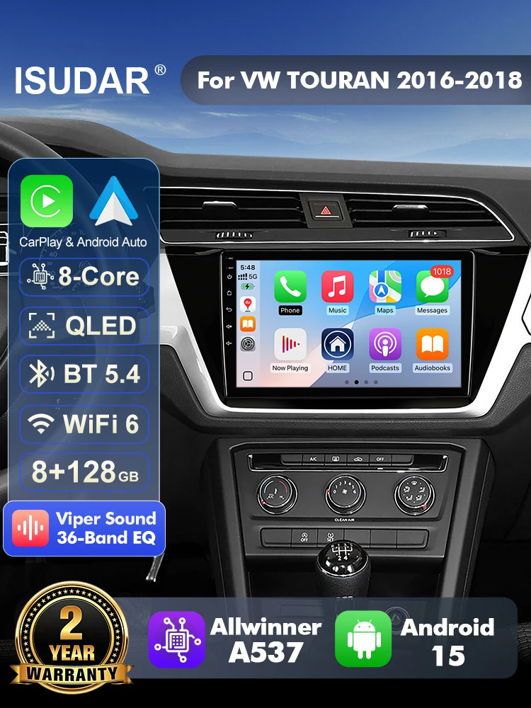 Android Head Unit 6Gb 128Gb - ISUDAR T57 Radio Android 15 untuk